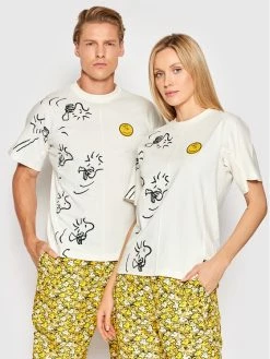 ΧΟΝΔΡΙΚΟ ΕΜΠΟΡΙΟ ✔️ Converse T-shirts T-Shirt Unisex PEANUTS Shapes 10024380-A01 Μπεζ Regular Fit 🌟