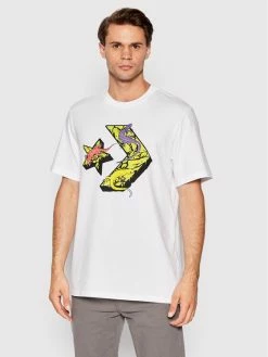 Προώθηση 😍 Converse Άνδρες T-shirts T-Shirt Chevron Lizard Graphic 10023784-A01 Λευκό Standard Fit 🥰
