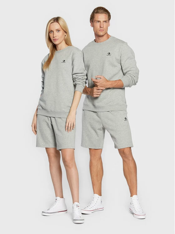 Flash Sale 🎁 Converse Άνδρες Μπλούζες Χωρίς Φερμουάρ Μπλούζα Unisex Go-To Embroidered Star Chevron 10024510-A03 Γκρι Standard Fit ⭐ - Image 2