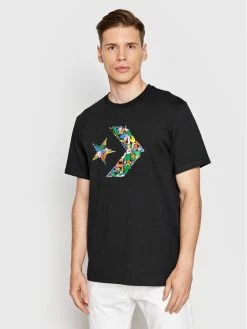 Κουπόνι 🎁 Converse Άνδρες T-shirts T-Shirt Color Forward Graphic 10023905-A01 Μαύρο Standard Fit 👍