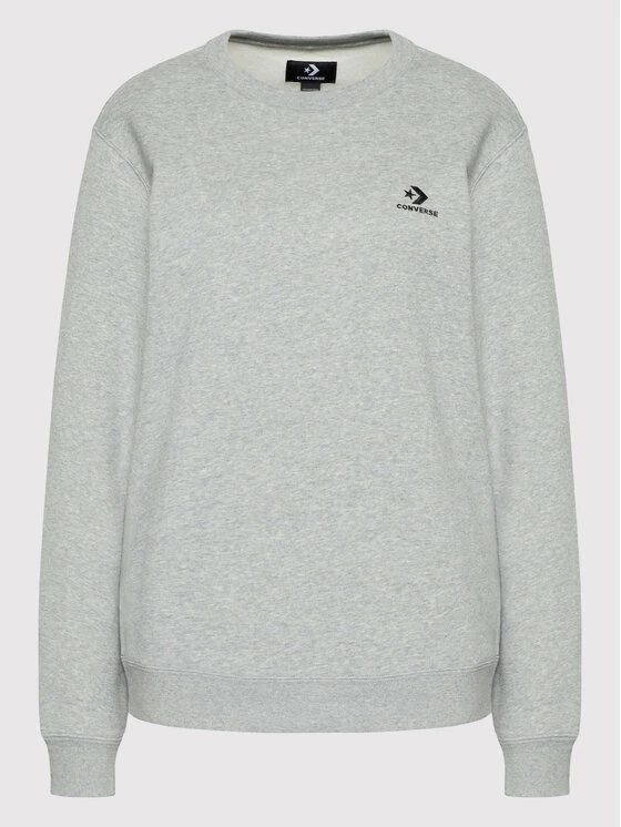 Flash Sale 🎁 Converse Άνδρες Μπλούζες Χωρίς Φερμουάρ Μπλούζα Unisex Go-To Embroidered Star Chevron 10024510-A03 Γκρι Standard Fit ⭐ - Image 5