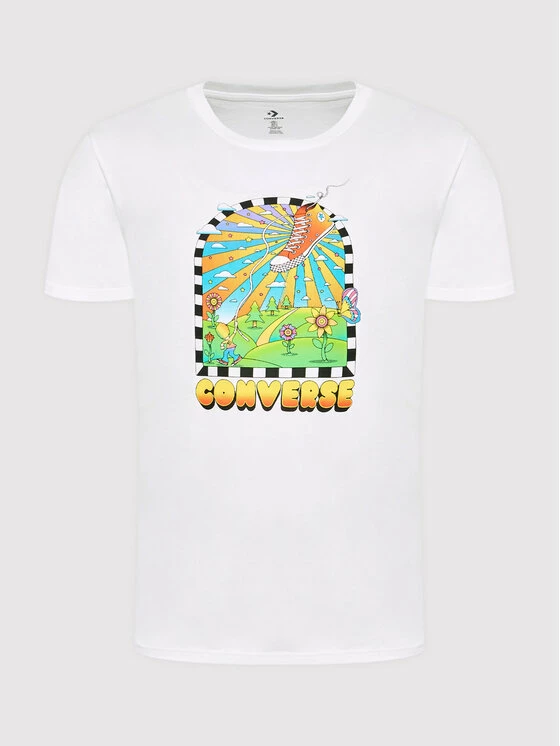 Best Pirce 🎉 Converse Άνδρες T-shirts T-Shirt New Heights Graphic 10023461-A01 Λευκό Standard Fit 😉 - Image 5