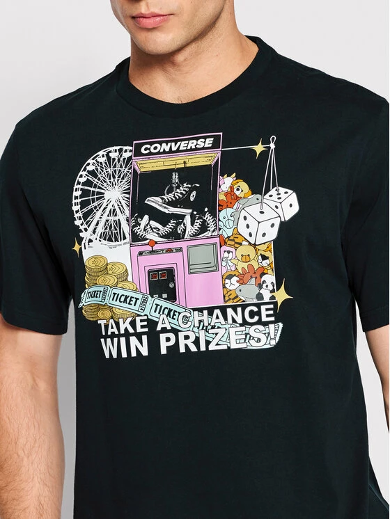 Ολοκαίνουργιο 🛒 Converse Άνδρες T-shirts T-Shirt 10023457-A01 Μαύρο Standard Fit 😀 - Image 4