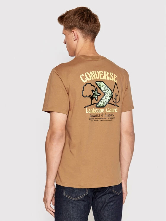 Το φθηνότερο 🛒 Converse Άνδρες T-shirts T-Shirt 10023269-A04 Καφέ Standard Fit 🎁 - Image 3