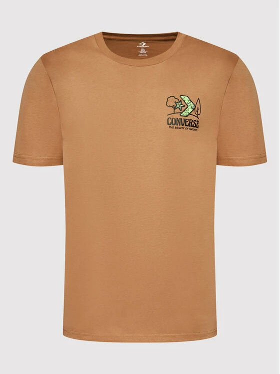 Το φθηνότερο 🛒 Converse Άνδρες T-shirts T-Shirt 10023269-A04 Καφέ Standard Fit 🎁 - Image 5