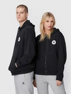 Νέος 😍 Converse Άνδρες Μπλούζες Με Κουκούλα Μπλούζα Unisex Chest Chuck 10023856-A02 Μαύρο Standard Fit 😀