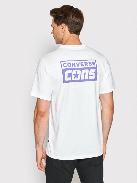 Συμφωνίες 👍 Converse Άνδρες T-shirts T-Shirt 10021134-A08 Λευκό Standard Fit ❤️ - Image 3