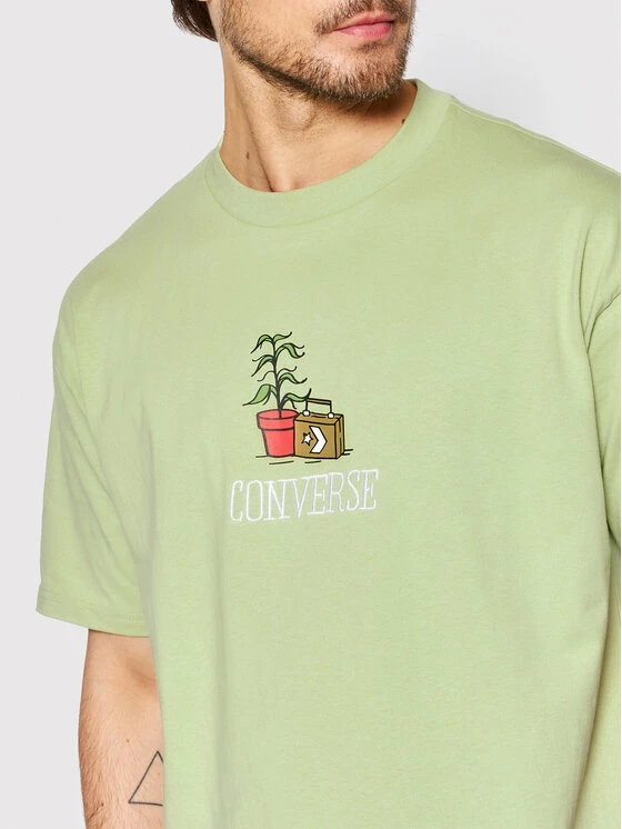 Best Pirce 🧨 Converse Άνδρες T-shirts T-Shirt Road Trip Graphic 10023266-A03 Πράσινο Loose Fit 🔔 - Image 4