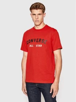 Κουπόνι 🔥 Converse Άνδρες T-shirts T-Shirt All Varsity Graphic 10023260-A05 Κόκκινο Standard Fit 🔔