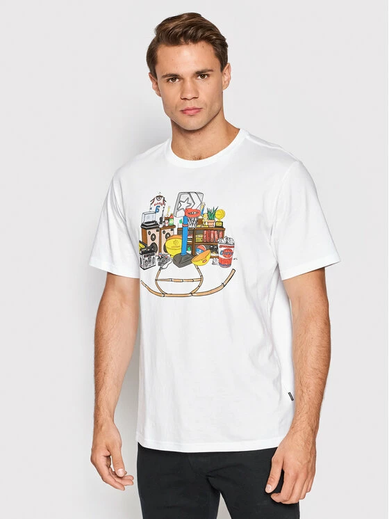 Συμφωνίες 🤩 Converse Άνδρες T-shirts T-Shirt Throwback 10023259-A03 Λευκό Standard Fit 😍