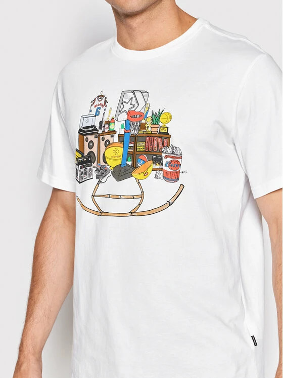 Συμφωνίες 🤩 Converse Άνδρες T-shirts T-Shirt Throwback 10023259-A03 Λευκό Standard Fit 😍 - Image 4