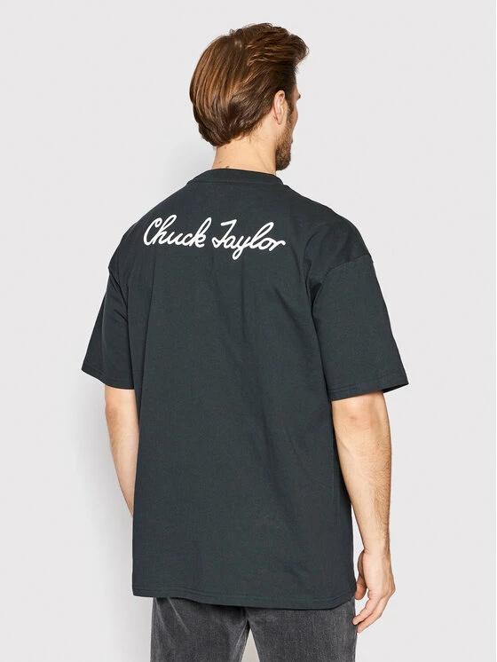 Ολοκαίνουργιο 🔔 Converse Άνδρες T-shirts T-Shirt Chuck Taylor 👟 Shoe Patch 10020931-A02 Μαύρο Loose Fit 💯 - Image 3