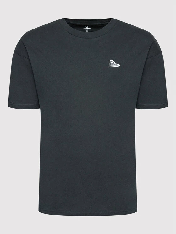 Ολοκαίνουργιο 🔔 Converse Άνδρες T-shirts T-Shirt Chuck Taylor 👟 Shoe Patch 10020931-A02 Μαύρο Loose Fit 💯 - Image 5