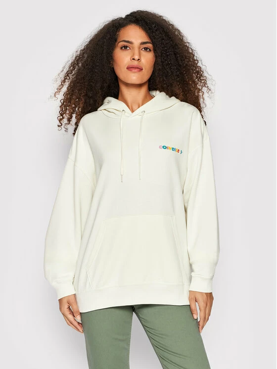 Εκπτωση 🧨 Converse Άνδρες Μπλούζες Χωρίς Φερμουάρ Μπλούζα Unisex 10023949-A01 Μπεζ Relaxed Fit 🥰 - Image 4