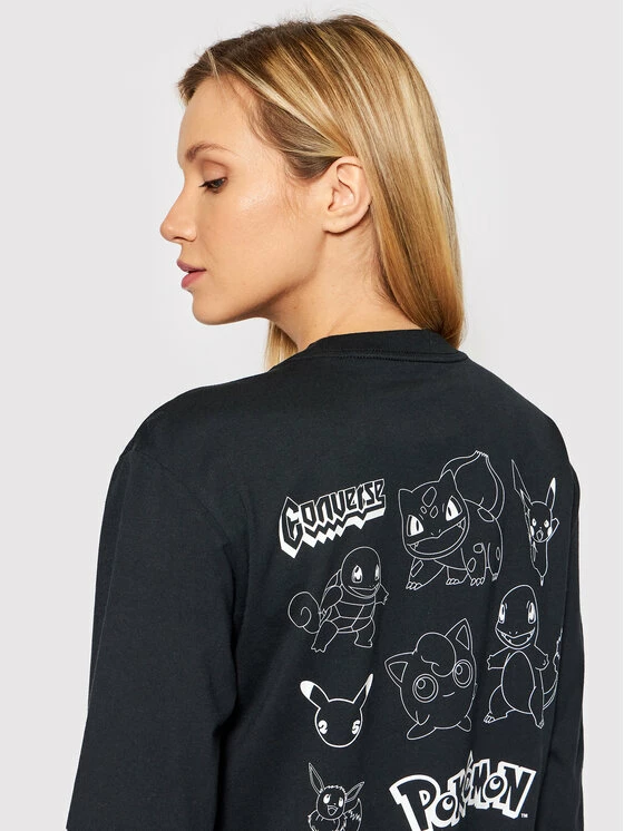 Η καλύτερη συμφωνία 💯 Converse Μπλουζάκια Longsleeve Unisex POKEMON Patch 10023900-A01 Μαύρο Standard Fit ⌛ - Image 6