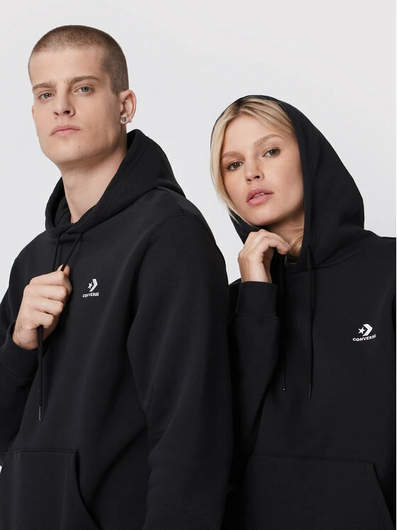 Πολύ καλή προσφορά 👏 Converse Άνδρες Μπλούζες Χωρίς Φερμουάρ Μπλούζα Unisex Embroidered Star Chevron 10024509-A02 Μαύρο Standard Fit 🔥 - Image 4