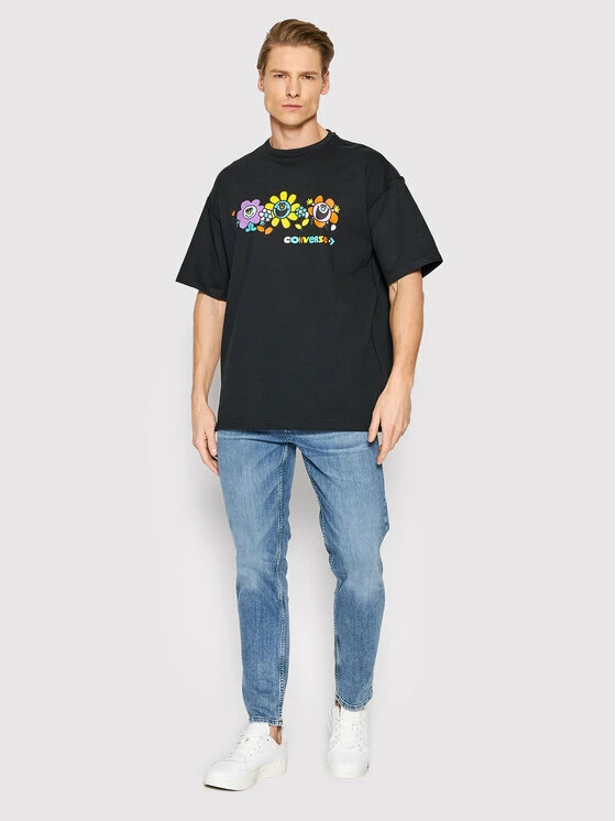 Αγορά 🎁 Converse T-shirts T-Shirt Unisex Much Love 10022935-A02 Μαύρο Loose Fit 💯 - Image 2