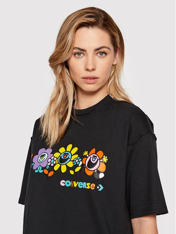 Αγορά 🎁 Converse T-shirts T-Shirt Unisex Much Love 10022935-A02 Μαύρο Loose Fit 💯 - Image 6