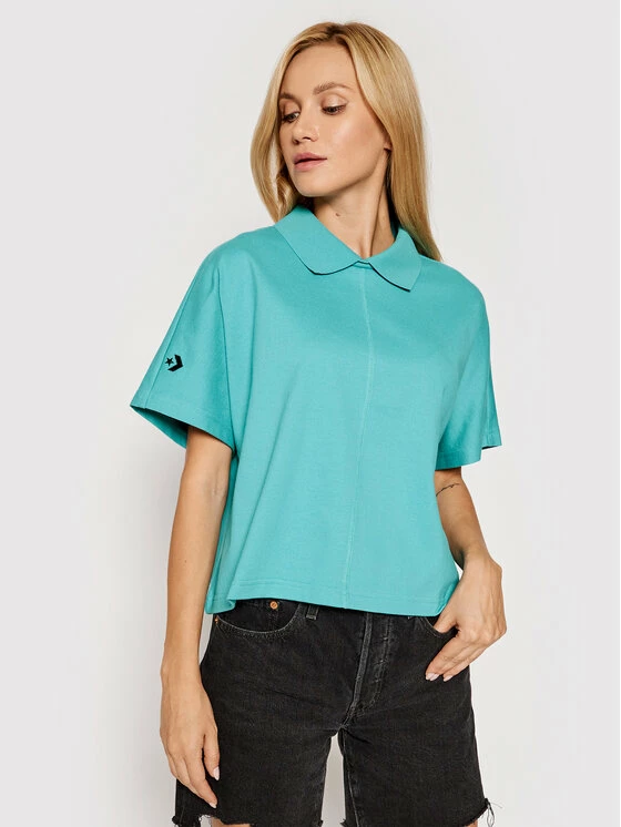 Προώθηση 🌟 Converse Μπλούζες Polo Polo Unisex Shapes Wide 10021531-A02 Πράσινο Oversize ⌛