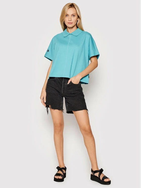 Προώθηση 🌟 Converse Μπλούζες Polo Polo Unisex Shapes Wide 10021531-A02 Πράσινο Oversize ⌛ - Image 2