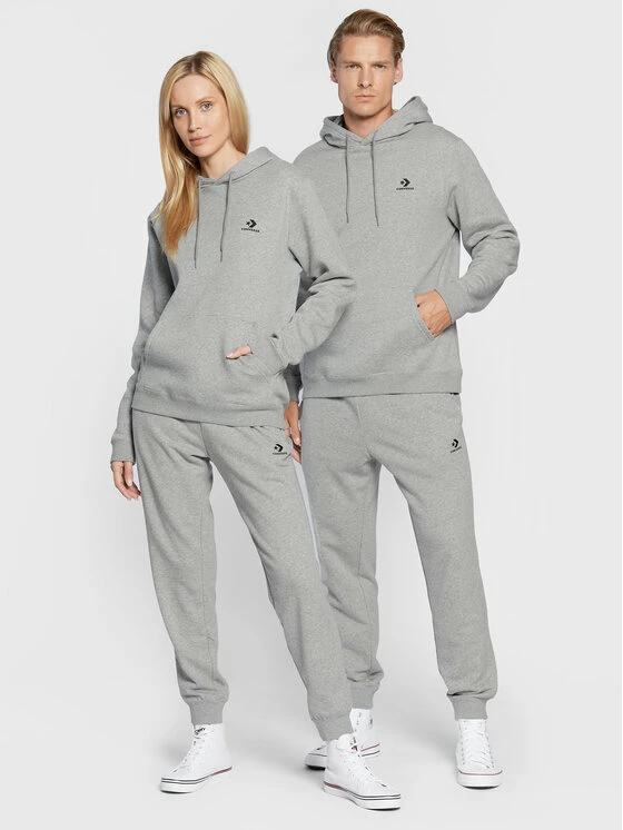 Το φθηνότερο 🤩 Converse Άνδρες Μπλούζες Χωρίς Φερμουάρ Μπλούζα Unisex Go-To Embroidered Star Chevron 10024509-A06 Γκρι Standard Fit 🔔 - Image 2