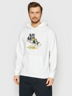 Εκπτωση ⌛ Converse Άνδρες Μπλούζες Χωρίς Φερμουάρ Μπλούζα Paint Drip Graphic 10022937-A01 Λευκό Standard Fit 🌟