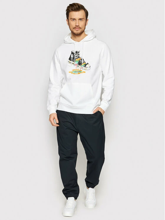 Εκπτωση ⌛ Converse Άνδρες Μπλούζες Χωρίς Φερμουάρ Μπλούζα Paint Drip Graphic 10022937-A01 Λευκό Standard Fit 🌟 - Image 2