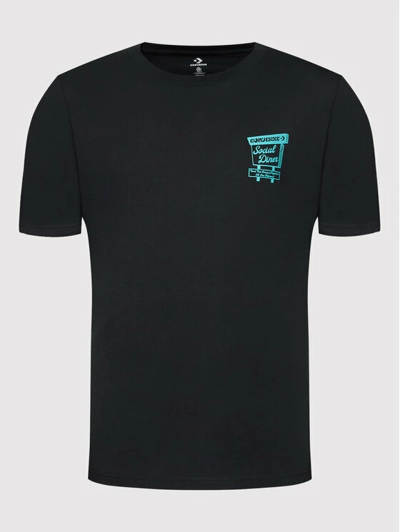 Νέος ❤️ Converse Άνδρες T-shirts T-Shirt Playera Fast Food 10022934-A01 Μαύρο Standard Fit 👏 - Image 5