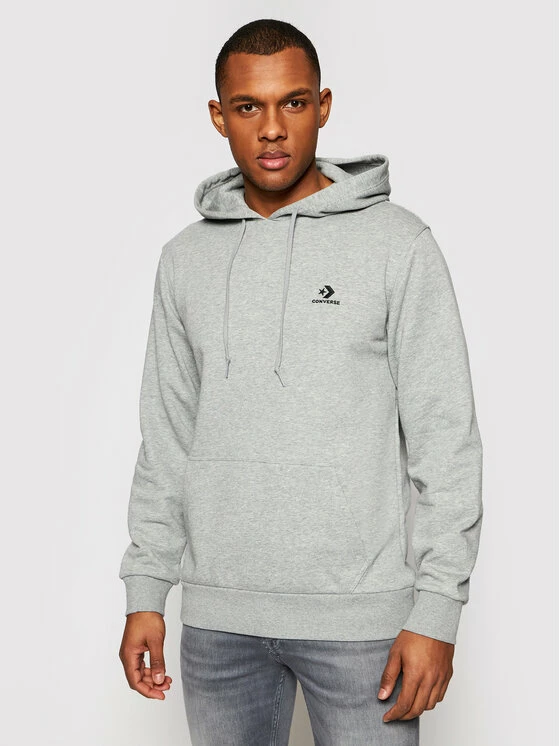 Προώθηση 🌟 Converse Άνδρες Μπλούζες Χωρίς Φερμουάρ Μπλούζα Embroidered 10020343-A06 Γκρι Regular Fit ⭐