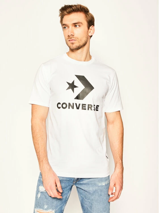 Καλύτερη πώληση 🛒 Converse Άνδρες T-shirts T-Shirt Star Chevron 10018568-A02 Λευκό Regular Fit 🎉