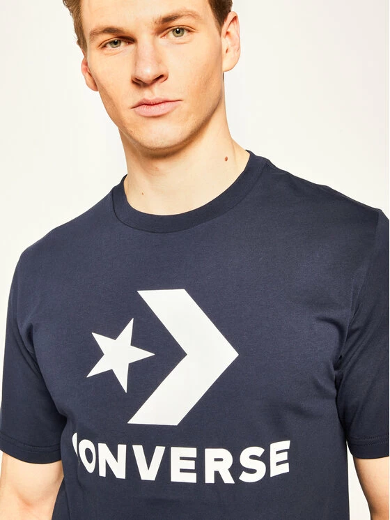 Τοπ 10 🌟 Converse Άνδρες T-shirts T-Shirt Star Chevron 10018568-A04 Σκούρο μπλε Regular Fit ⌛ - Image 4