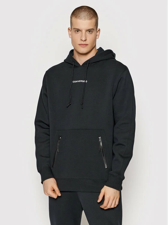 Προϋπολογισμός 😍 Converse Άνδρες Μπλούζες Χωρίς Φερμουάρ Μπλούζα Court Lifestyle 10021492-A13 Μαύρο Regular Fit ✨