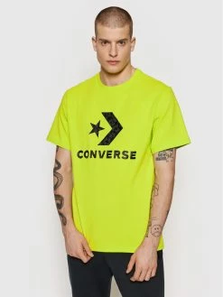 Ολοκαίνουργιο 🤩 Converse Άνδρες T-shirts T-Shirt Cheeta Star Chevron 10023444-A02 Πράσινο Regular Fit 🛒