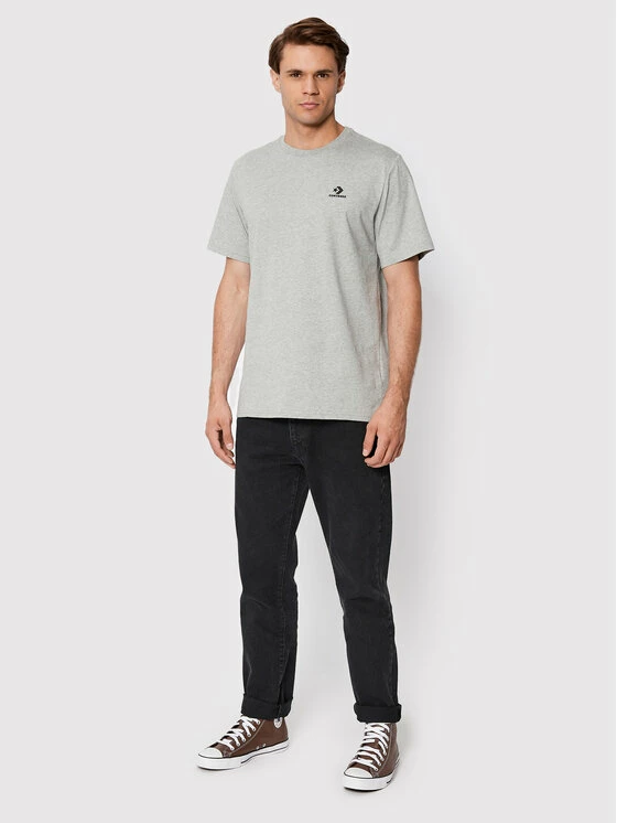 Flash Sale 😍 Converse Άνδρες T-shirts T-Shirt 10023876-A05 Γκρι Standard Fit 👍 - Image 2