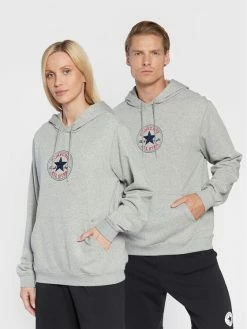 Αγορά 🛒 Converse Άνδρες Μπλούζες Χωρίς Φερμουάρ Μπλούζα Unisex Chuck Patch 10024063-A01 Γκρι Regular Fit 🎁