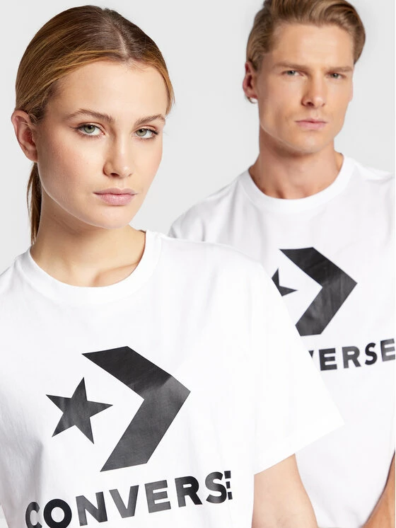 Κουπόνι 🔔 Converse T-shirts T-Shirt Unisex Star Chevron 10024067-A02 Λευκό Regular Fit ⌛ - Image 4