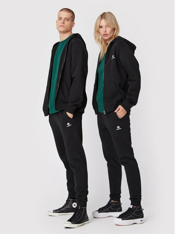 ΧΟΝΔΡΙΚΟ ΕΜΠΟΡΙΟ ❤️ Converse Άνδρες Παντελόνια Φόρμας Παντελόνι φόρμας Unisex Go-To Embroidered Star Chevron 10024521-A01 Μαύρο Standard Fit ⭐ - Image 2